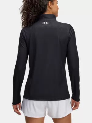 Damen-T-Shirt UNDER ARMOUR TECH RIB 1/2 ZIP 1389857-001 SCHWARZ