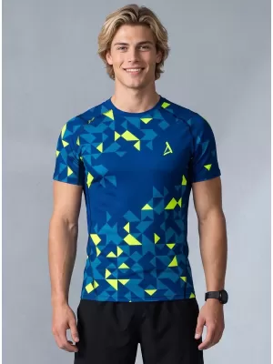 Funktionelle Kompression von Männern t -Shirt Premium ALTISPORT VOJ/ALM108TR04 NAVY-NEON YELLOW