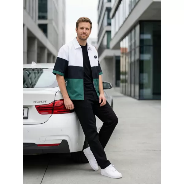  Premium-Herrenhemd ALTISPORT VOJ/ALM051KOS01 WEIß GRÜN 