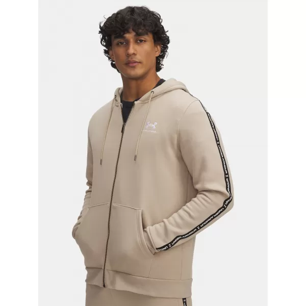  Herren-Sweatshirt UNDER ARMOUR UA ICON FLEECE FZ TAPING 1390298-299 BRAUN 