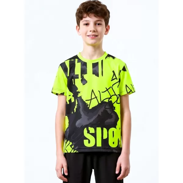  Funktionaler t -Shirt -Prämie von Kindern ALTISPORT VOJ/ALK076TR01 SCHWARZ/FLUO GELB 