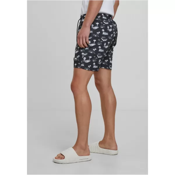  Badeshorts URBAN CLASSICS TB2679 SCHWARZ/WEIß 