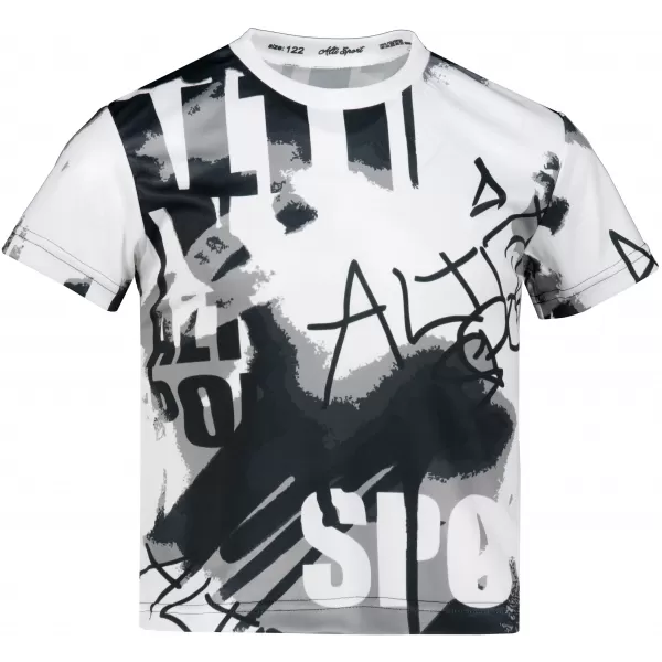  Funktionaler t -Shirt -Prämie von Kindern ALTISPORT VOJ/ALK076TR01 WEIß -UND -SCHWARZ 
