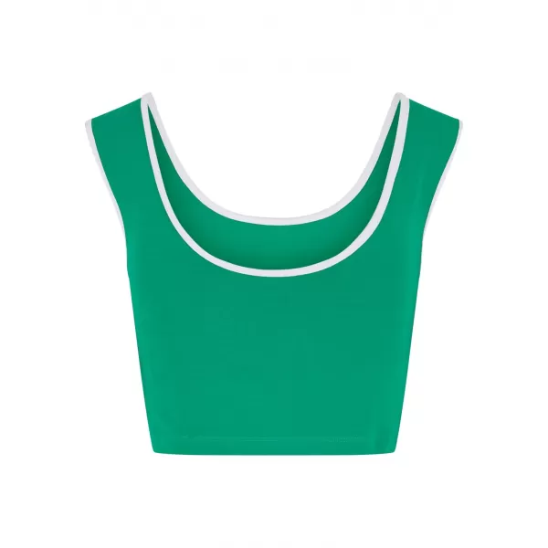  Damen-Tanktop URBAN CLASSICS TB7486A FROSCH GRÜN/WEIß/WEIß/SCHWARZ 