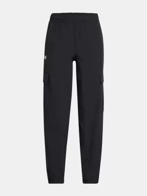 Sporthose für Mädchen UNDER ARMOUR UA RIVAL WOVEN CARGO PANTS 1386527-001 SCHWARZ