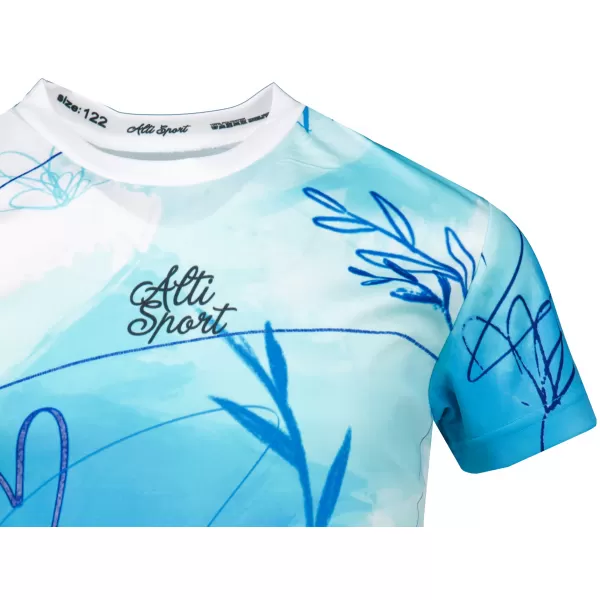  Funktionaler t -Shirt -Prämie von Kindern ALTISPORT VOJ/ALK083TR01 WEIß -BLAU 