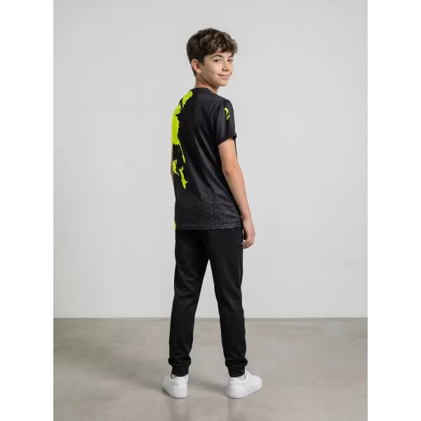  Funktionaler t -Shirt -Prämie von Kindern ALTISPORT VOJ/ALM112TR01 SCHWARZFLUO GELB 