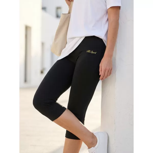 3/4-Leggings für Damen ALTISPORT DAYIA SCHWARZ 