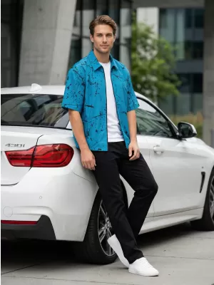Premium-Herrenhemd ALTISPORT VOJ/ALM034KOS01 SMARAGD