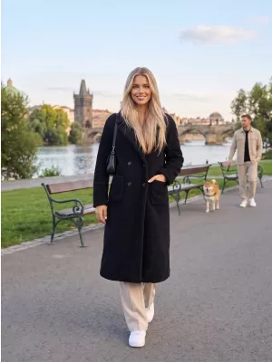 Damenmantel KIXMI VINILA SCHWARZ