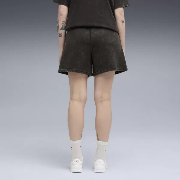  Damen-Shorts PUMA ESS ELEVATED WASH HIGH-WAIST SHORTS 5" TR 68810501 PUMA SCHWARZ 