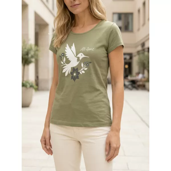  Frauen t -Shirt mit kurzen Ärmeln ALTISPORT ALW192122 KHAKI 
