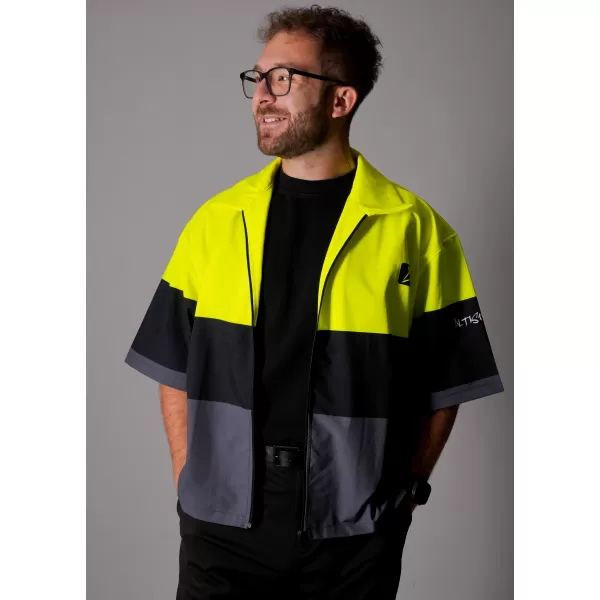  Premium-Herrenhemd ALTISPORT VOJ/ALM051KOS01 NEONGELB/GRAU 