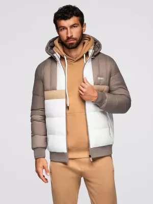 Jacke OMBRE OM-JALP-0296 BEIGE UND WEIß