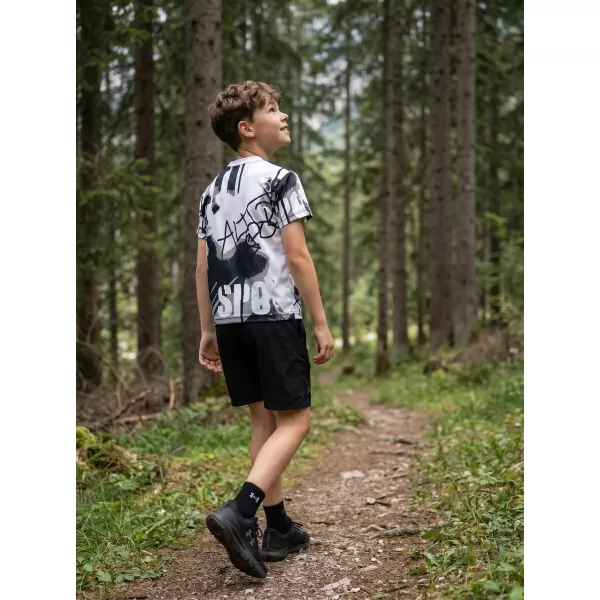  Funktionaler t -Shirt -Prämie von Kindern ALTISPORT VOJ/ALK076TR01 WEIß -UND -SCHWARZ 