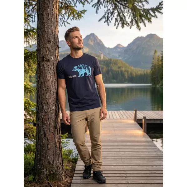  Herren t -Shirt mit kurzen Ärmeln ALTISPORT ALM193129 MEERESBLAU 