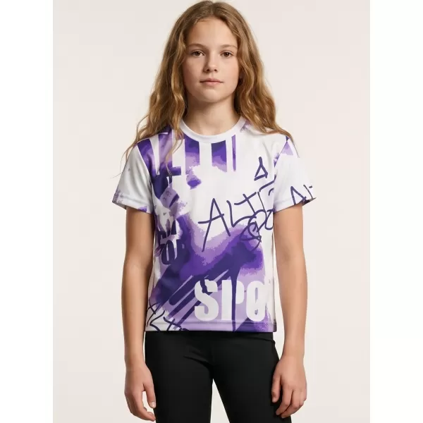  Funktionaler t -Shirt -Prämie von Kindern ALTISPORT VOJ/ALK076TR01 VIOLETT/WEIß 