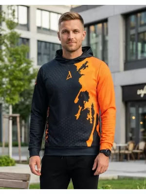 Funktionaler Sweatshirt -Premium von Männern ALTISPORT VOJ/ALM112MI01 SCHWARZFLUO ORANGE