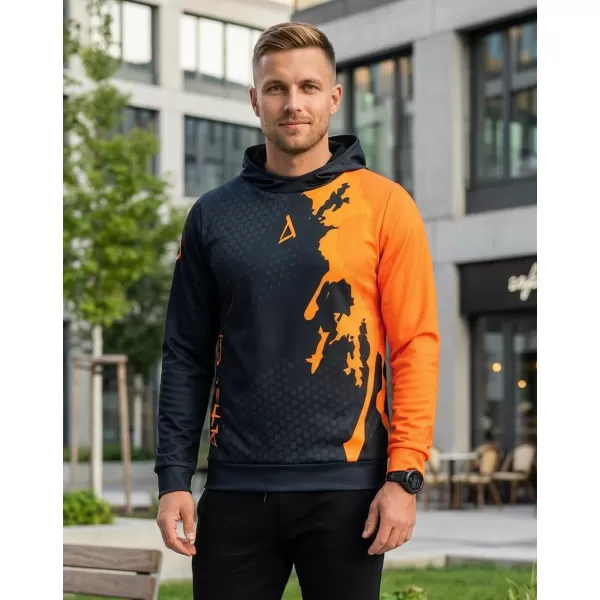  Funktionaler Sweatshirt -Premium von Männern ALTISPORT VOJ/ALM112MI01 SCHWARZFLUO ORANGE 