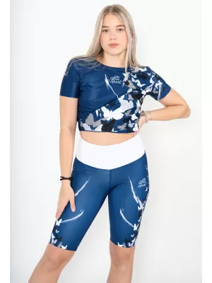Funktionelles Premium-Crop-Top für Damen ALTISPORT VOJ/ALW022TR07 NAVY GEWOHNHEITEN