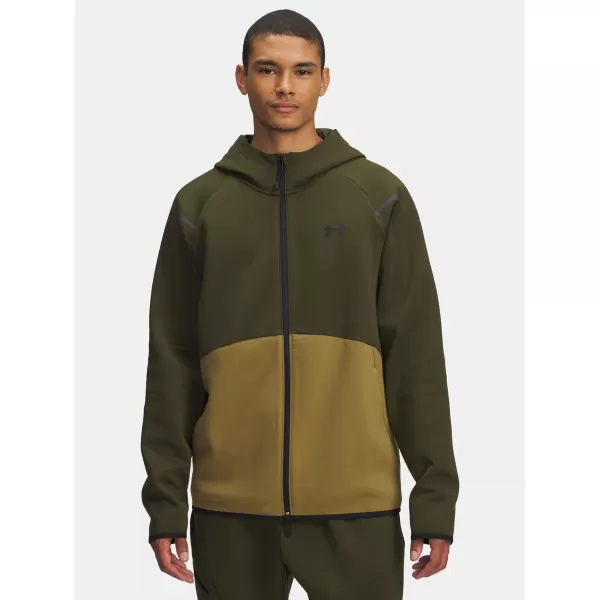  Herren-Sweatshirt UNDER ARMOUR UA UNSTOPPABLE FLC FZ HD EU GRÜN 