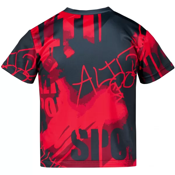  Funktionaler t -Shirt -Prämie von Kindern ALTISPORT VOJ/ALK076TR01 ROT -SCHWARZ 