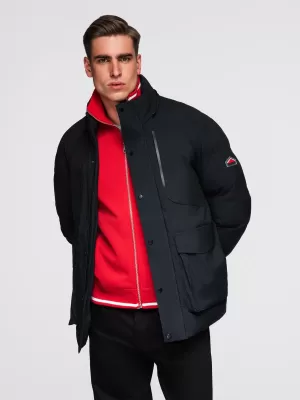 Herren-Winterjacke OMBRE OM-JAHP-0306 SCHWARZ