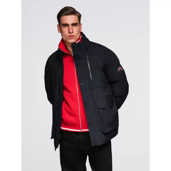  Herren-Winterjacke OMBRE OM-JAHP-0306 SCHWARZ 