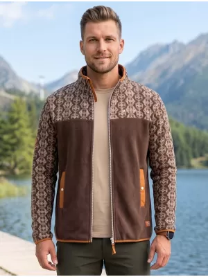 Fleece-Sweatshirt für Herren ALTISPORT GAMEL BRAUN