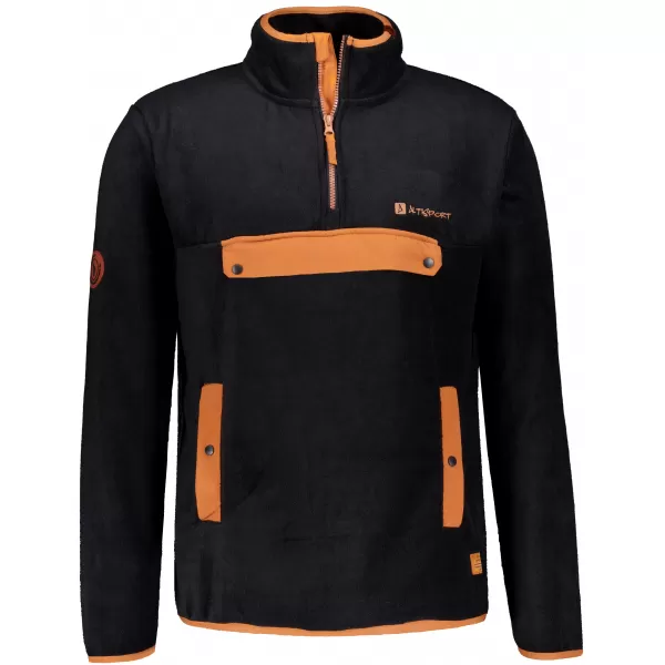  Fleece-Sweatshirt für Herren ALTISPORT GARM SCHWARZ/BRAUN 