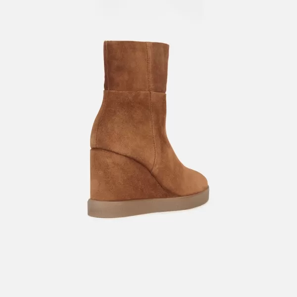  Damen-Stiefeletten GEOX ELIDEA WEDGE BRAUN 