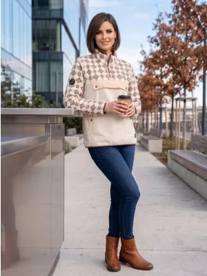 Fleece-Sweatshirt für Damen ALTISPORT GEMMY BEIGE