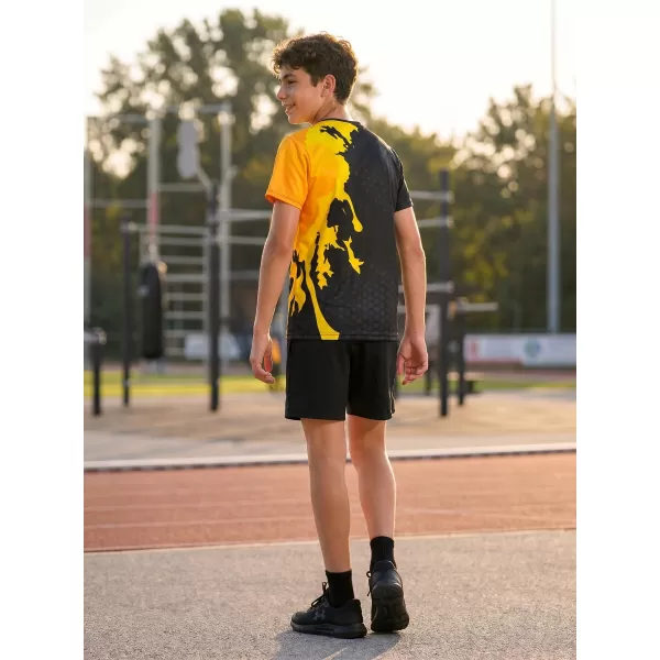  Funktionaler t -Shirt -Prämie von Kindern ALTISPORT VOJ/ALM112TR01 SCHWARZFLUO ORANGE 