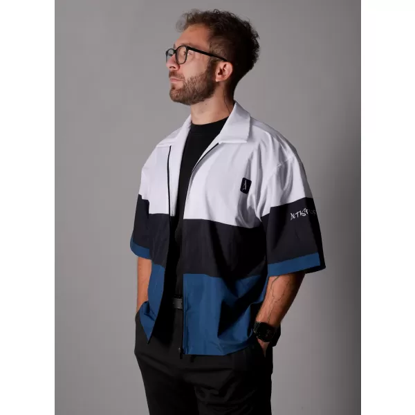  Premium-Herrenhemd ALTISPORT VOJ/ALM051KOS01 WEIß BLAU 