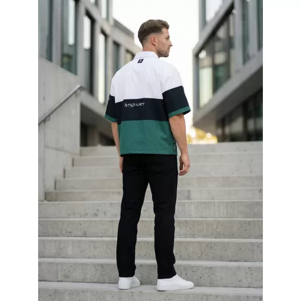  Premium-Herrenhemd ALTISPORT VOJ/ALM051KOS01 WEIß GRÜN 