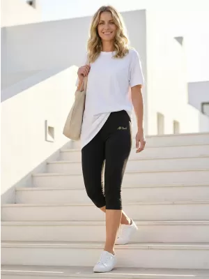 3/4-Leggings für Damen ALTISPORT DAYIA SCHWARZ