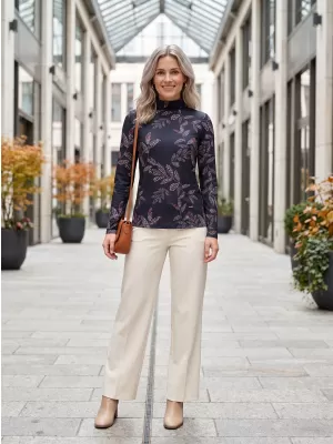 Rollkragenpullover für Damen ALTISPORT GERDA SCHWARZ