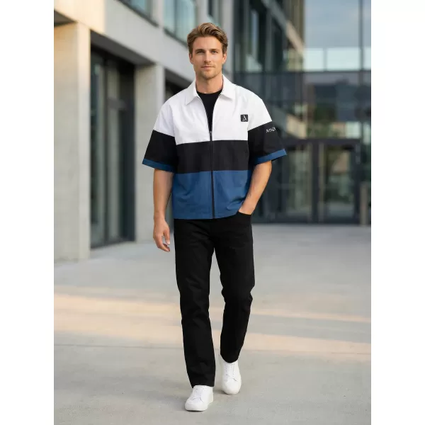  Premium-Herrenhemd ALTISPORT VOJ/ALM051KOS01 WEIß BLAU 