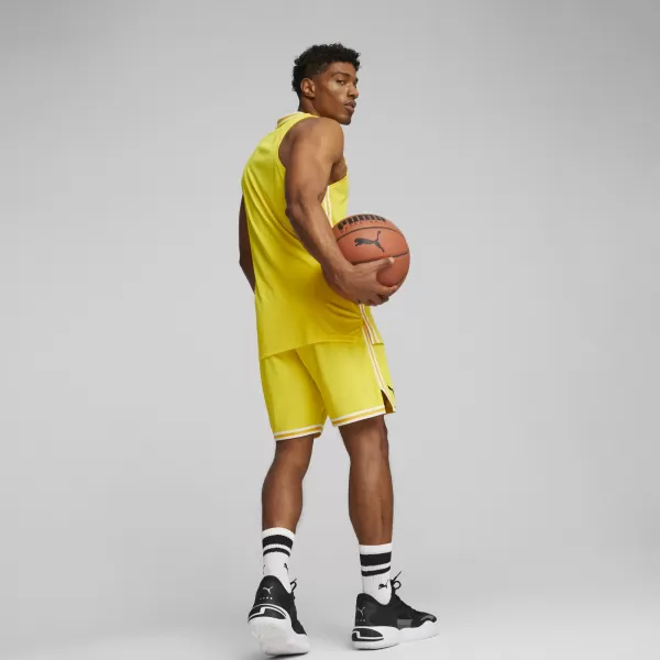  Herren-Tanktop PUMA HOOPS TEAM GAME JERSEY 67662805 CYBER-GELB 