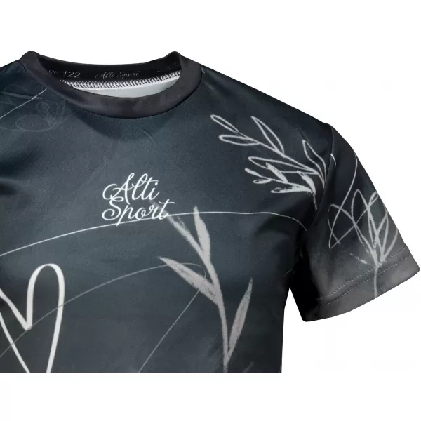  Funktionaler t -Shirt -Prämie von Kindern ALTISPORT VOJ/ALK083TR01 SCHWARZ UND WEIß 