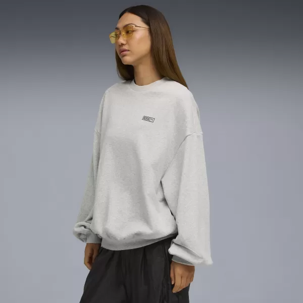  Damen Sweatshirt PUMA X ROSÉ OVERSIZED CREW 63380310 FLACHE HELLGRAUE HEATHER 