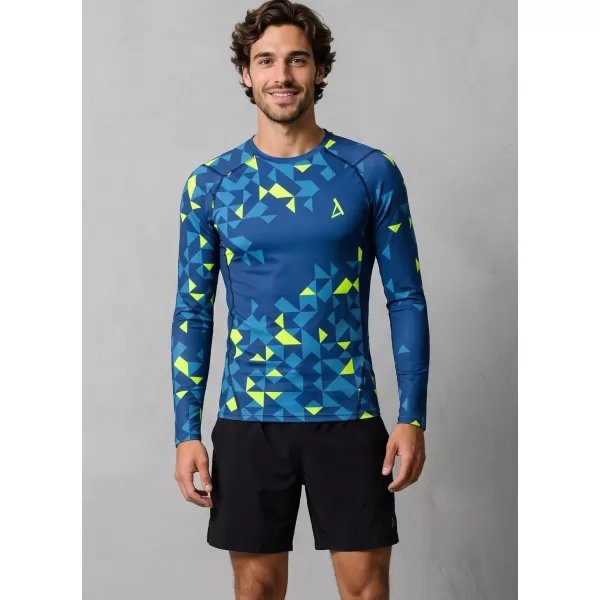  Hochwertiges funktionelles Kompressionsshirt für Herren ALTISPORT VOJ/ALM108TR03 MARINE-NEONGELB 