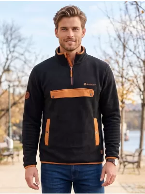 Fleece-Sweatshirt für Herren ALTISPORT GARM SCHWARZ/BRAUN