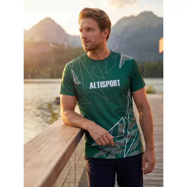  Herren Freizeithemd Premium ALTISPORT VOJ/ALM123TR06 DUNKELGRÜN 