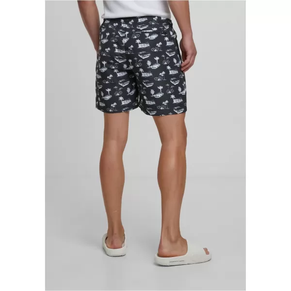  Badeshorts URBAN CLASSICS TB2679 SCHWARZ/WEIß 