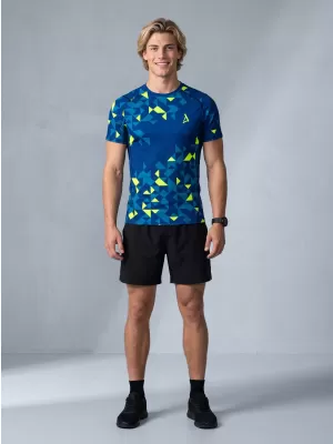 Funktionelle Kompression von Männern t -Shirt Premium ALTISPORT VOJ/ALM108TR04 NAVY-NEON YELLOW