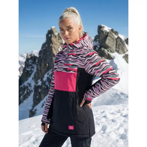  Winterjacke für Damen ALTISPORT GANICE SCHWARZ/ROSA 