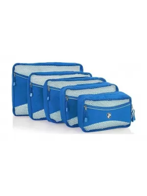 Satz von Organisatoren HEYS ECO PACKING CUBE 5PC SET II BLAU