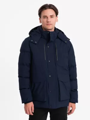 Herren-Winterjacke OMBRE OM-JAHP-0306 MARINEBLAU