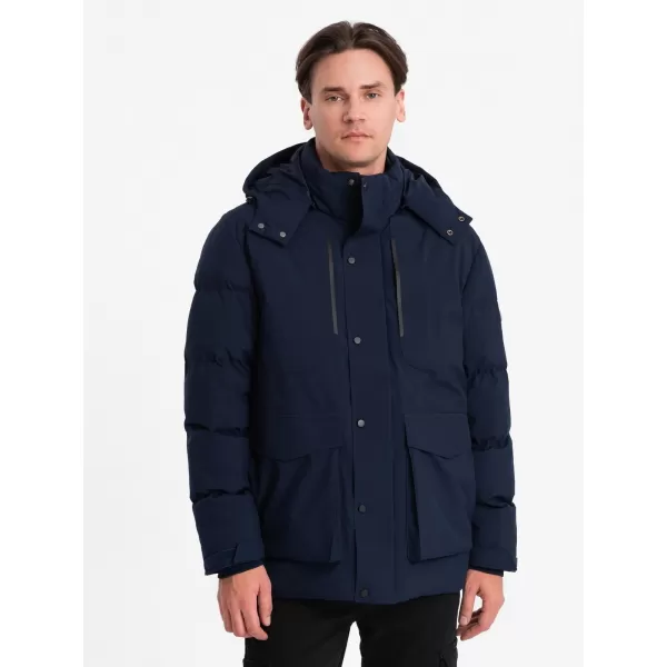  Herren-Winterjacke OMBRE OM-JAHP-0306 MARINEBLAU 